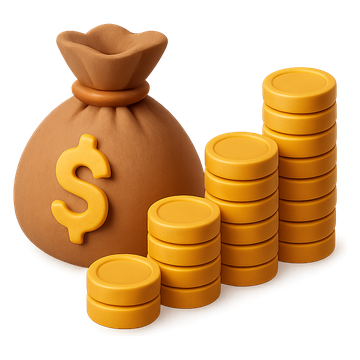 3D money bag icon