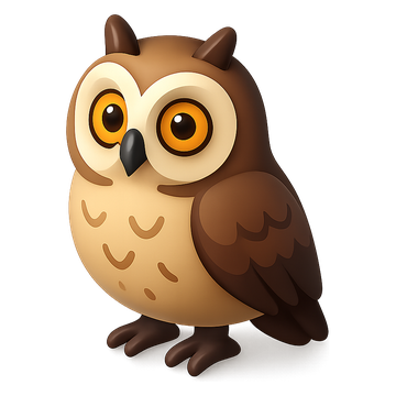 3D owl icon