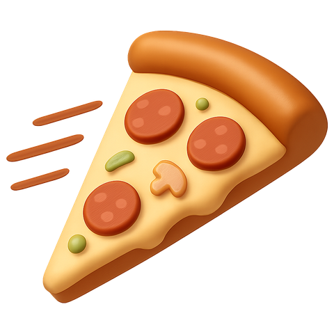 3D pizza icon