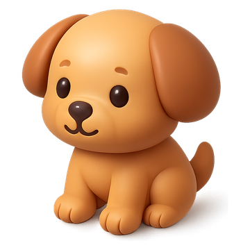 3D puppy icon